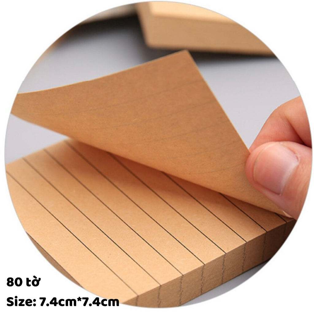 Giấy ghi chú dạng dán, giấy note kraft họa tiết đơn giản