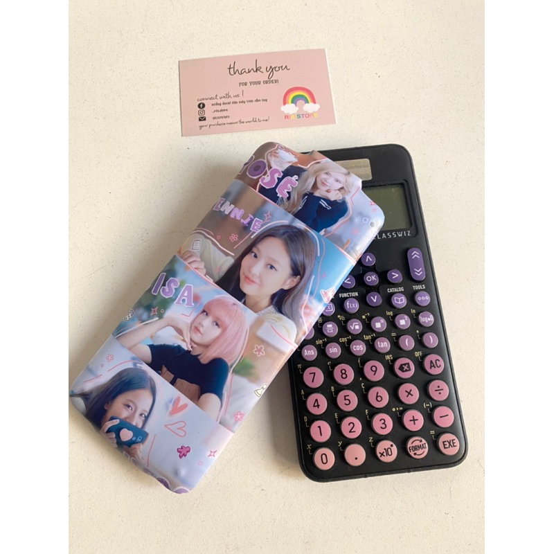 Miếng dán máy tính Blackpink casio 580, 880 có in theo yêu cầu