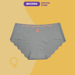 Quần Lót Nữ Cotton Lụa MICHOO Mềm Mát Thoáng Khí Lót Đáy Kháng Khuẩn Viền Sóng Phối Tim