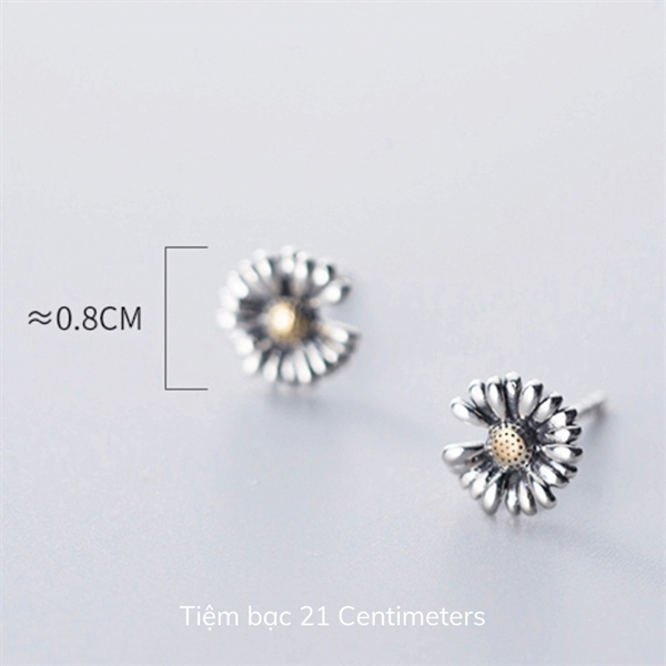 Bông tai bạc Tiệm bạc 21 Centimeters Daisy xi đen