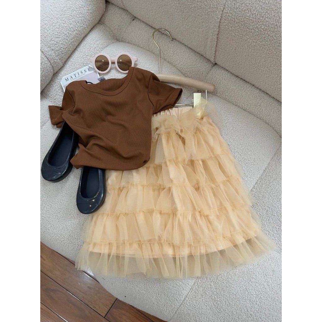 Váy Đầm Trẻ Em Thiết Kế Công Chúa, áo cách điệu  chân váy Bồng Xoè Xinh Dễ Thương Cho Bé Gái Mùa Hè B28