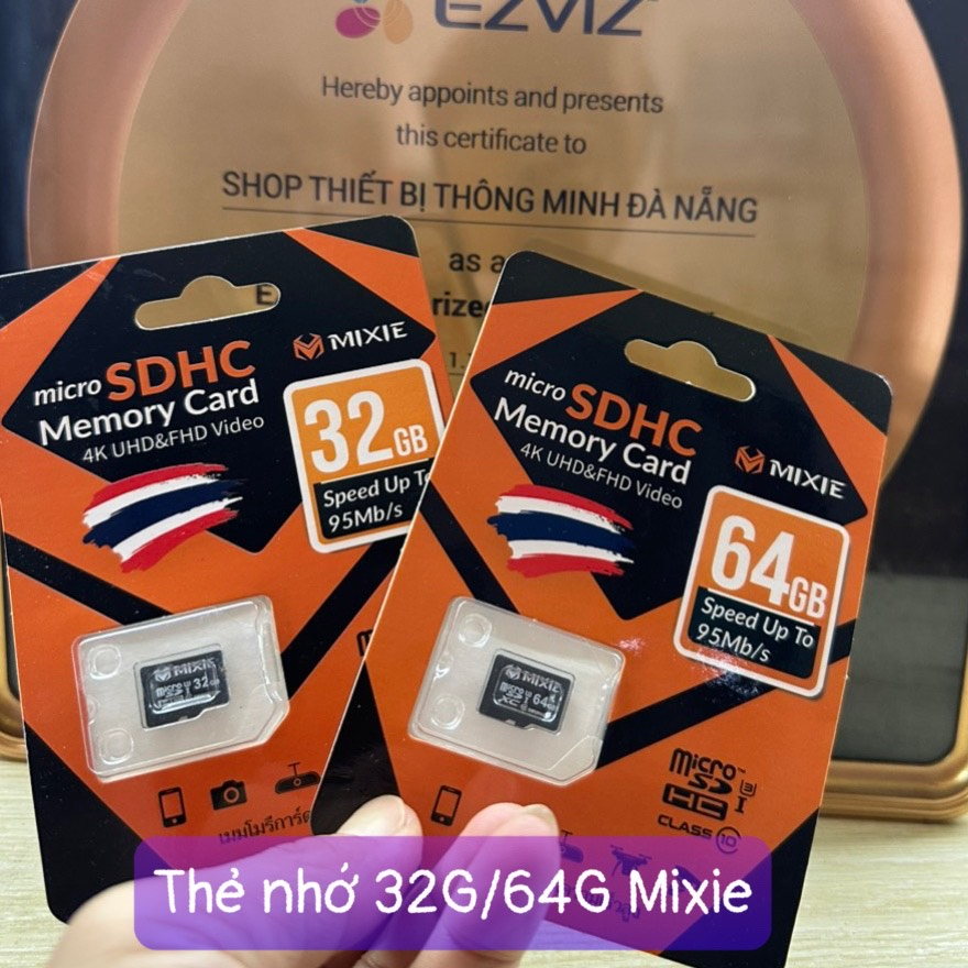 Thẻ nhớ 32G/64G Mixie 95Mb/s, Hàng nhập khẩu Thái Lan, Bảo hành 36 Tháng chính hãng