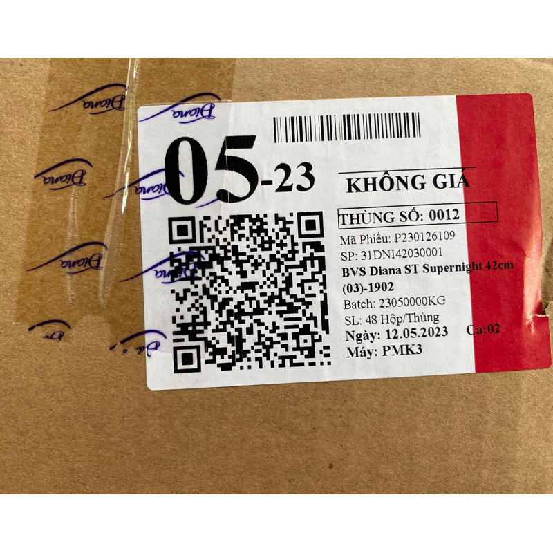 Bộ 6 Hộp Băng Vệ Sinh Diana siêu thấm Supernight 42cm 3 miếng/hộp