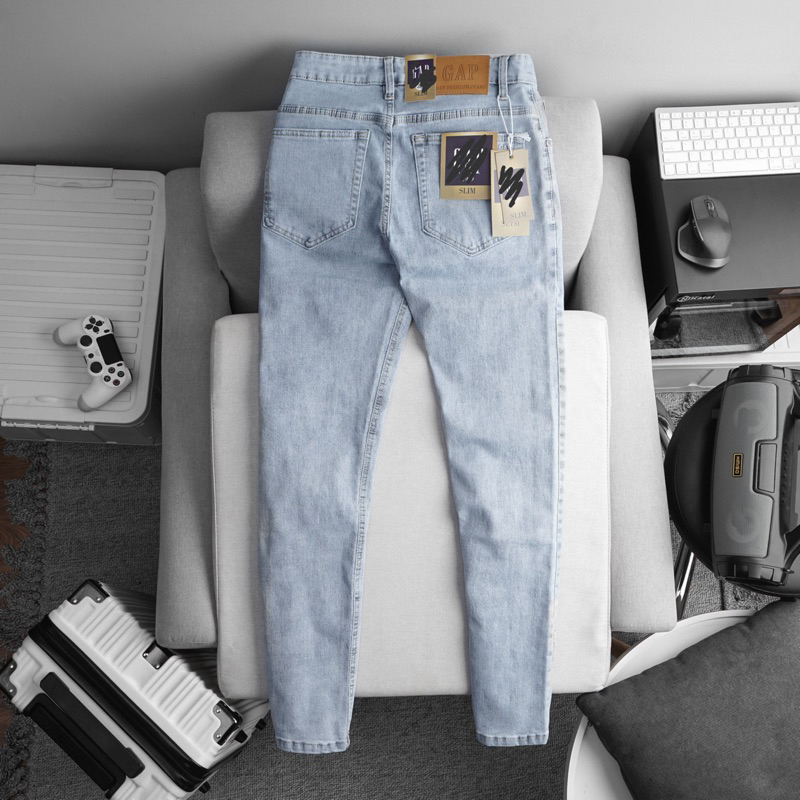 Quần jean thun nam thời trang ống suông Bigsize < 100kg