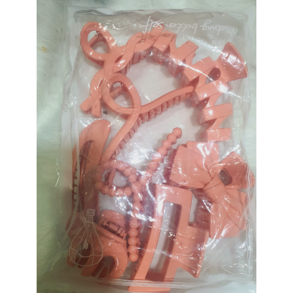 Set 8 kẹp cua bóng màu pastel hồng cam dễ thương cho nữ- phụ kiện Selenshop