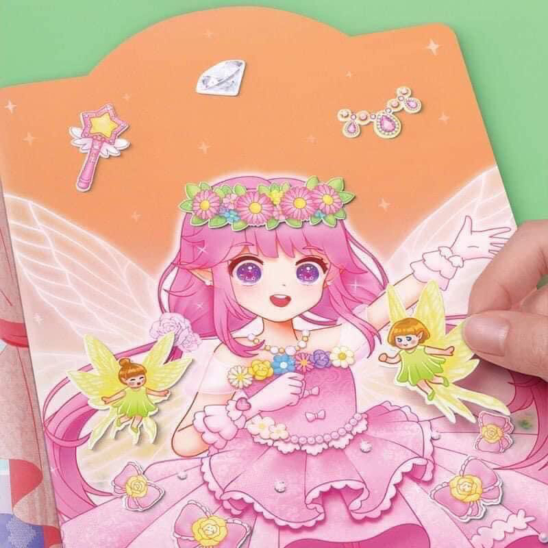 Set 6 quyển bóc dán sticker công chúa