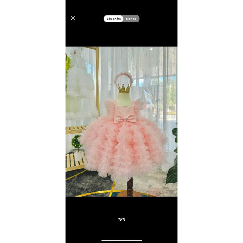 Đầm công chúa bé gái, váy công chúa cho bé yêu tặng kèm bờm xinh xắn C4