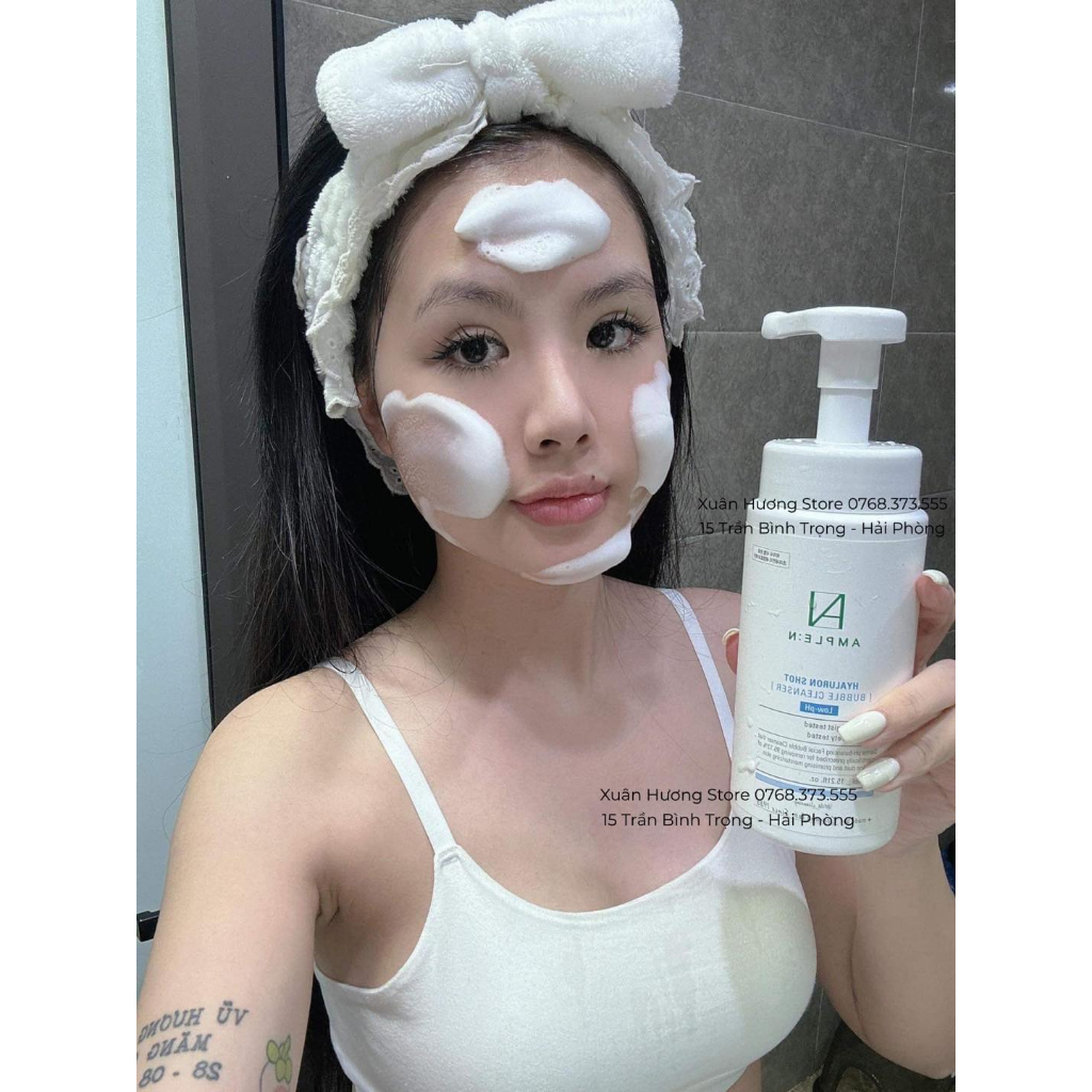 Sữa Rửa Mặt Tạo Bọt Sẵn Ample:N Hyaluron Shot Bubble Cleanser 450ml