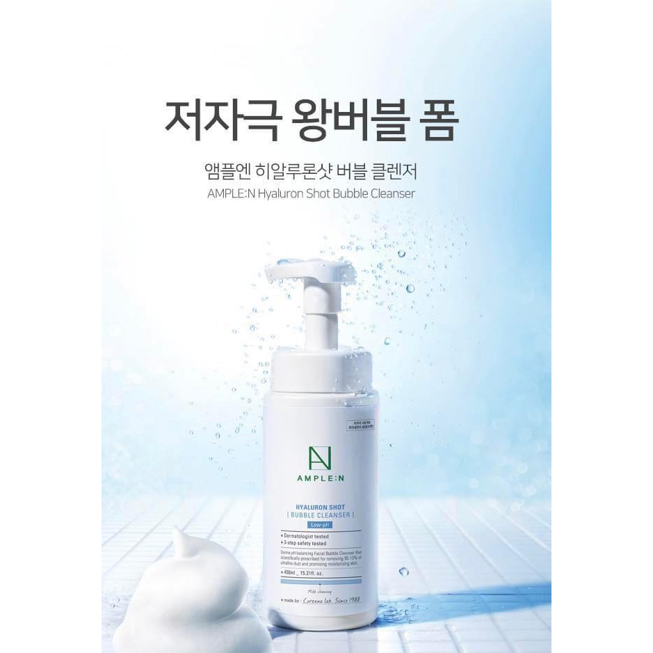 Sữa Rửa Mặt Tạo Bọt Sẵn Ample:N Hyaluron Shot Bubble Cleanser 450ml