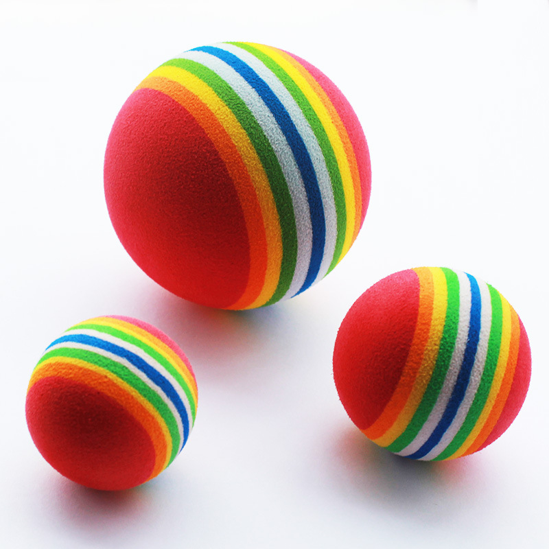 Đồ chơi cho chó mèo bóng kẻ 7 màu chất liệu mút xốp EVA an toàn giải trí vui nhộn- Medipet