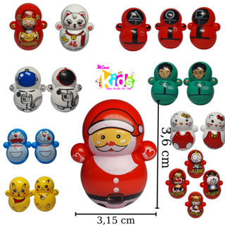 Combo 10 Đồ Chơi Lật Đật Mini Cho Bé Nhiều Phiên Bản Squid Game, Doraemon, Minion, Ông Già Noel