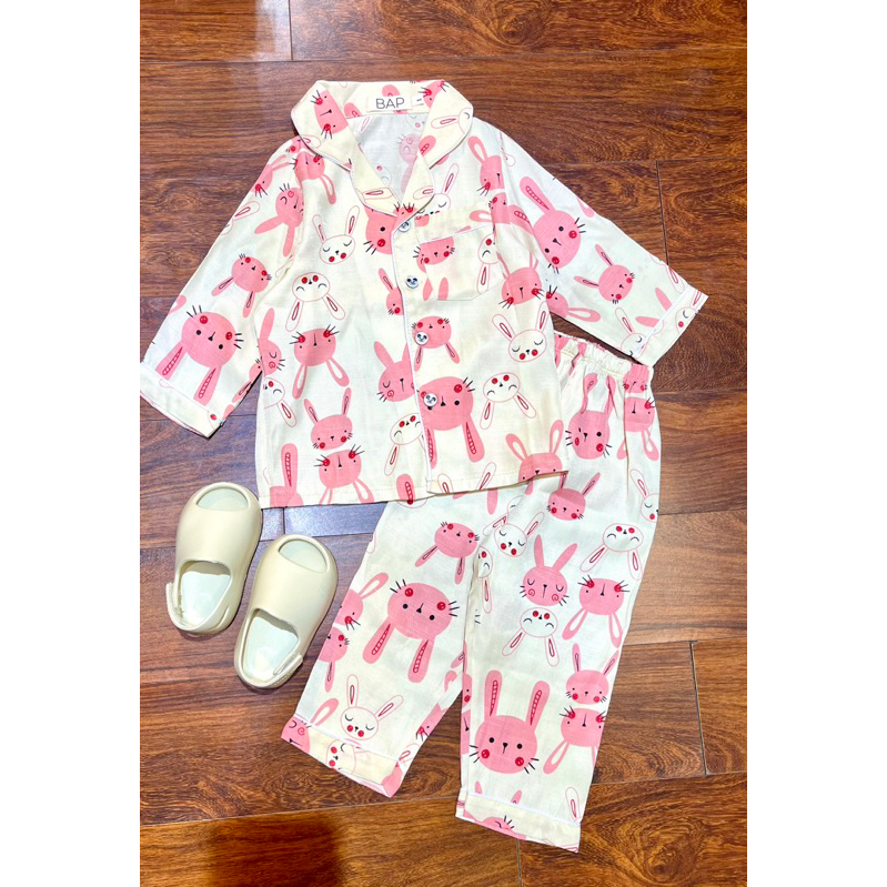 Đồ bộ pijama đũi lạnh tay dài quần dài cho bé trai bé gái