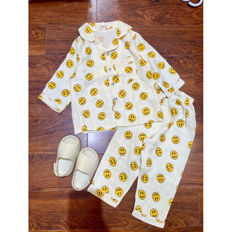 Đồ bộ pijama đũi lạnh tay dài quần dài cho bé trai bé gái