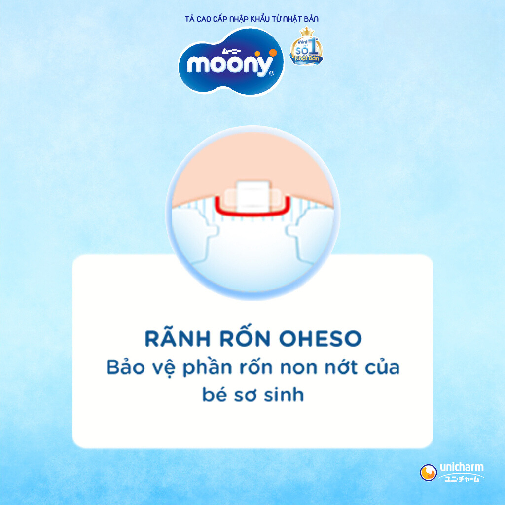 Tã dán sơ sinh Moony Newborn 90 miếng - Nhập khẩu Nhật Bản