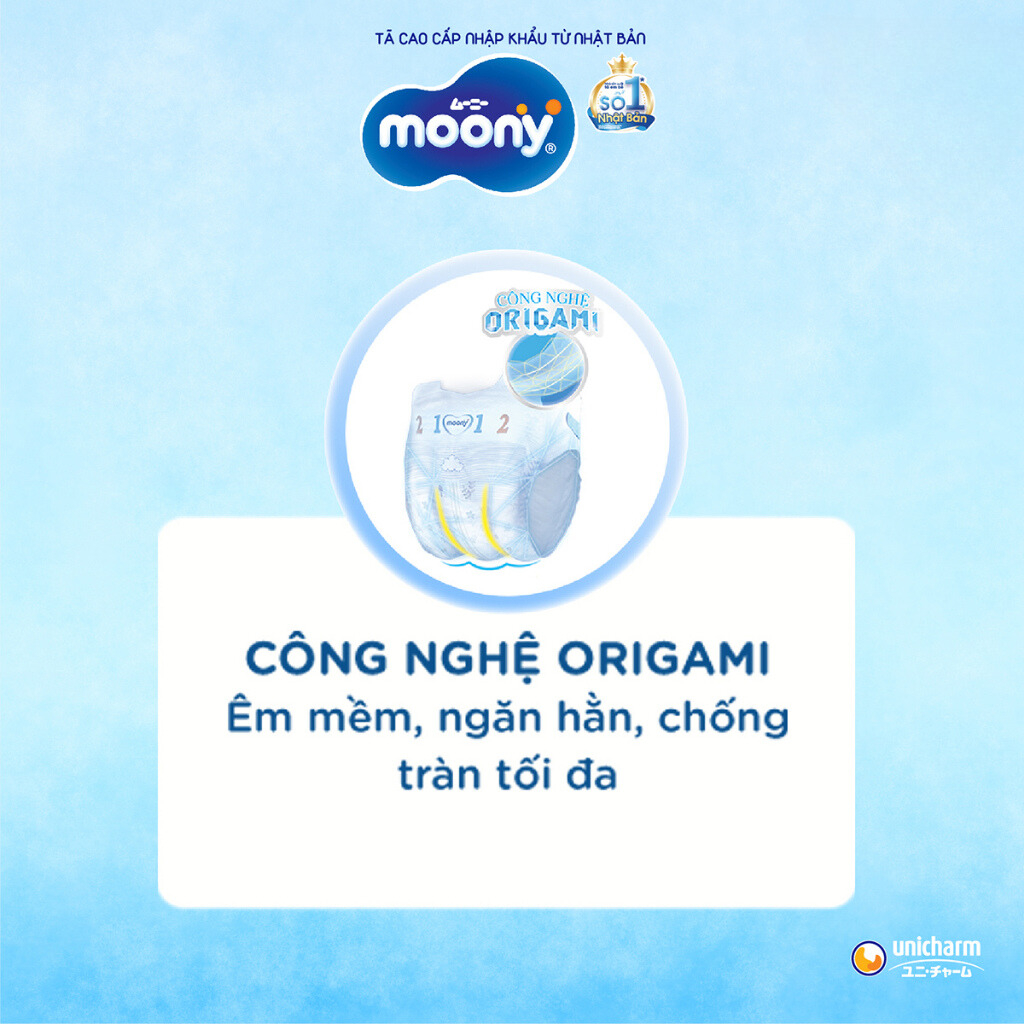 Tã dán sơ sinh Moony Newborn 90 miếng - Nhập khẩu Nhật Bản