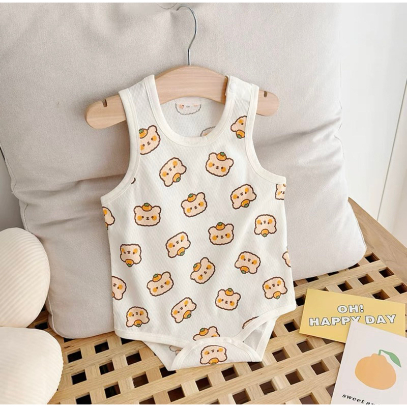 Body sát nách cho bé hè 2023 cotton lưới