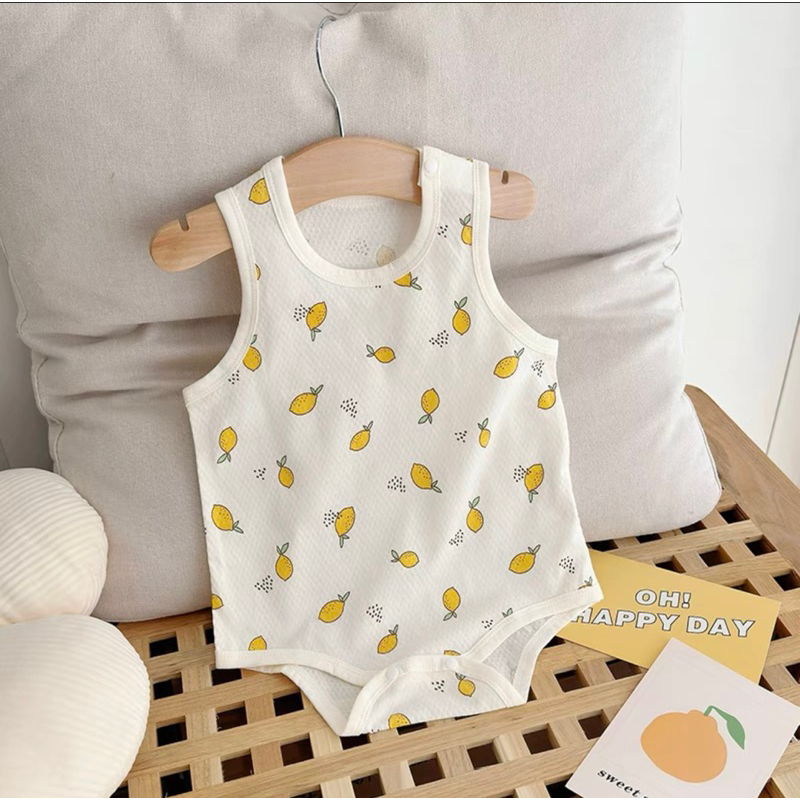 Body sát nách cho bé hè 2023 cotton lưới