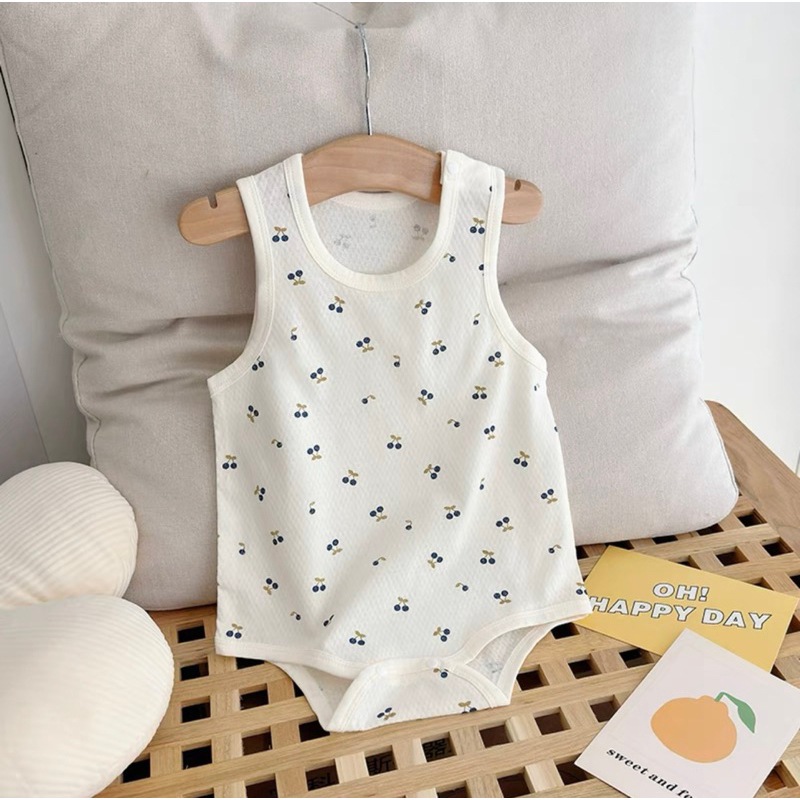 Body sát nách cho bé hè 2023 cotton lưới