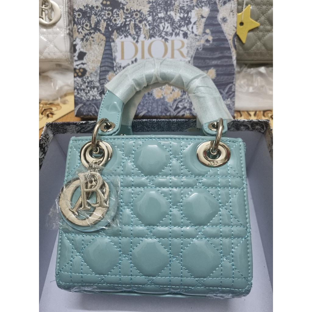 Túi xách D Lady vuông bóng Fullbox | SN01118+20