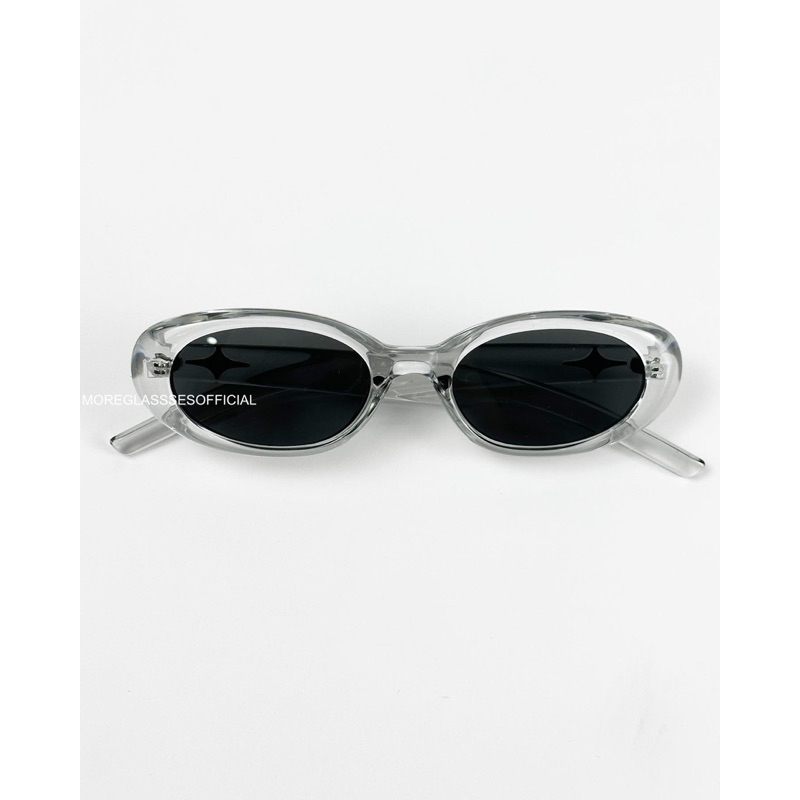 Kính mát có sẵn MOREGLASSES hình tròn hoạ tiết ngôi sao phong cách Y2K Punk 2023 tròng kính chống UV 400 ảnh thật