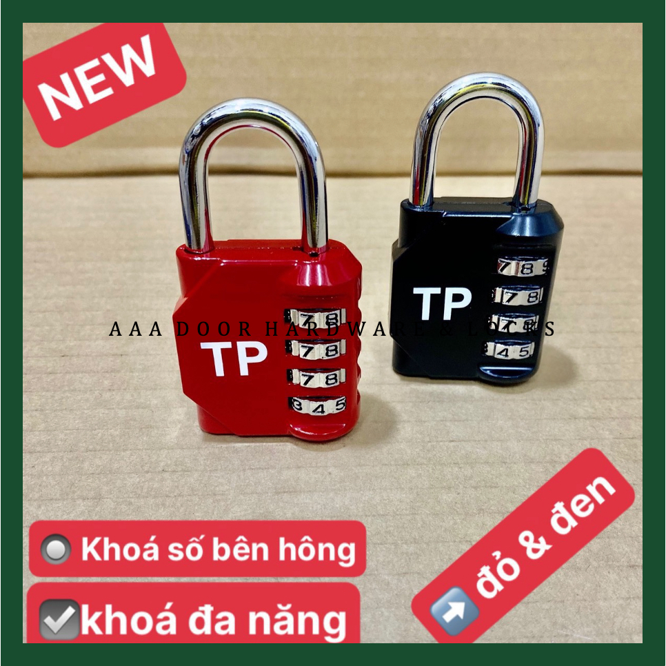 Khoá Mini - Khoá Vali Đa Năng - Khoá Số bên hông TP (ĐỎ/ĐEN)