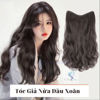 Tóc Giả Kẹp Dải Cả Đầu Xoăn Dợn Sóng Dài 60cm(mỏng)