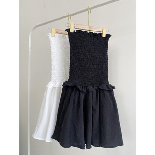 Váy thân chun cúp ngực tà phồng nhẹ - Bohi dress
