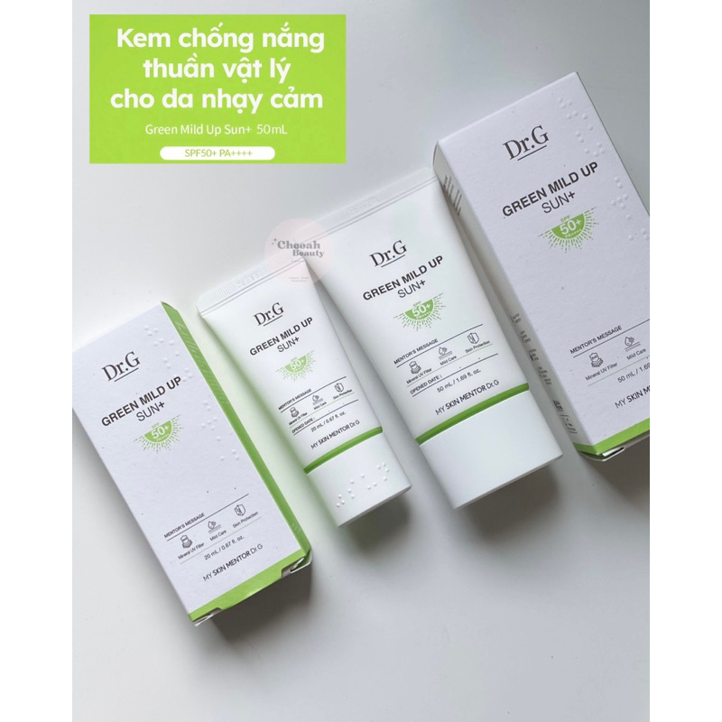Kem chống nắng Dr.G Green Mild Up Sun SPF50+/PA++++ 50ml