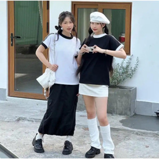 Áo baby tee nữ thun cotton bán chạy siêu hot thiết kế basic đơn giản dễ mặc màu trắng đen size M L áo thun nữ giá rẻ đẹp