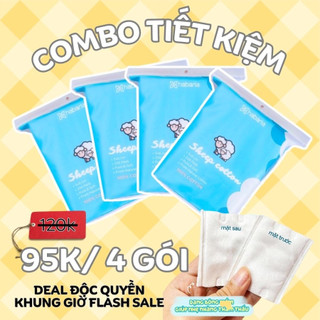 Bông tẩy trang cừu Habaria Sheep Cotton 234 miếng mềm mại, an toàn cho da, không bở, không xù