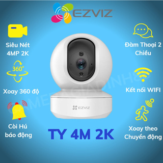 Camera Wifi Trong Nhà Ezviz TY C6N 2K 1080P 2MP 4MP Độ nét cao, Xoay 360 [Hỗ Trợ Cổng Lan] BẢO HÀNH 24TH