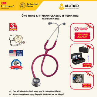 Ống nghe Littmann® Classic II Pediatric (nhi khoa) màu Raspberry 2122 chính hãng 3M Mỹ