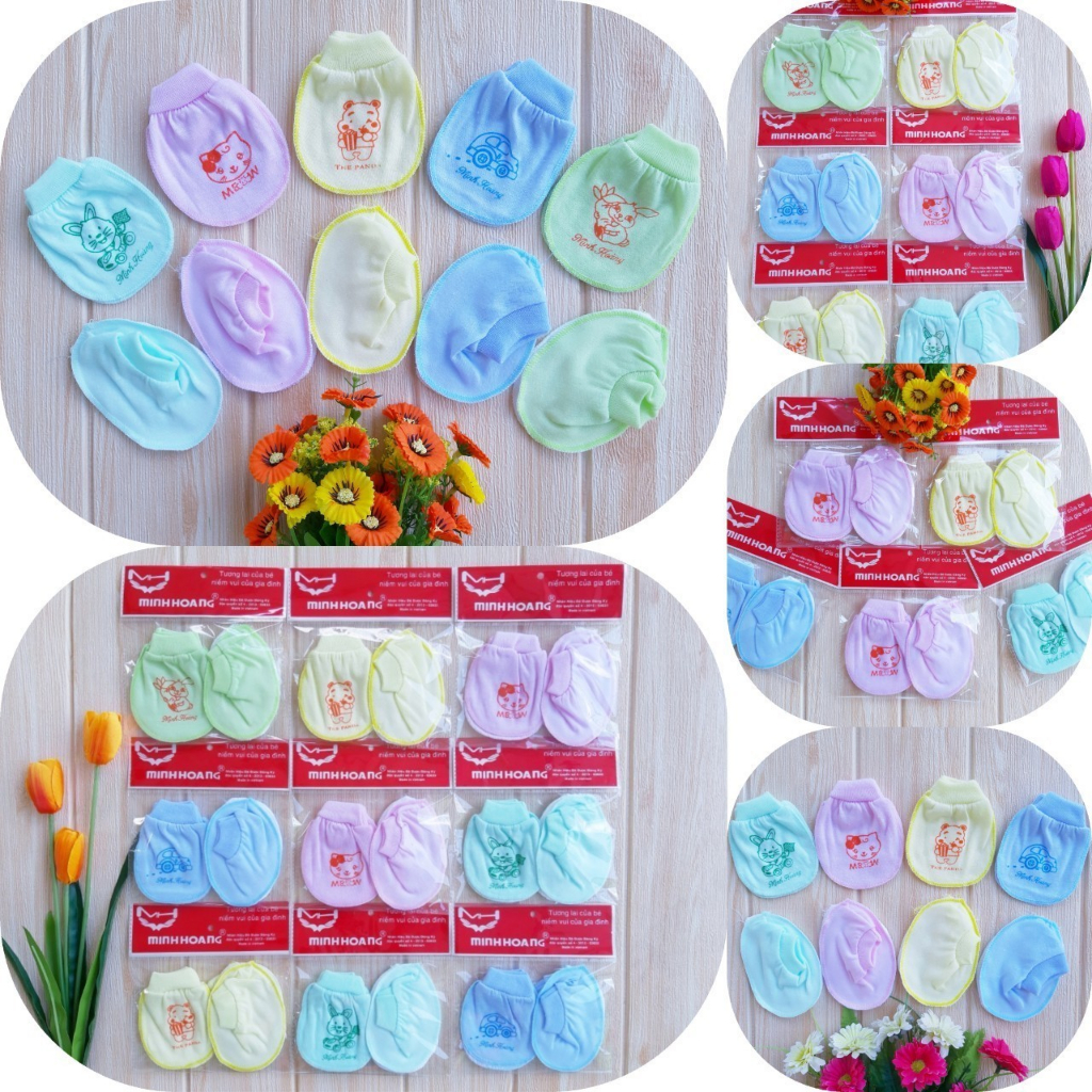 Set 1 đôi bao tay và 1 đôi bao chân cho bé sơ sinh