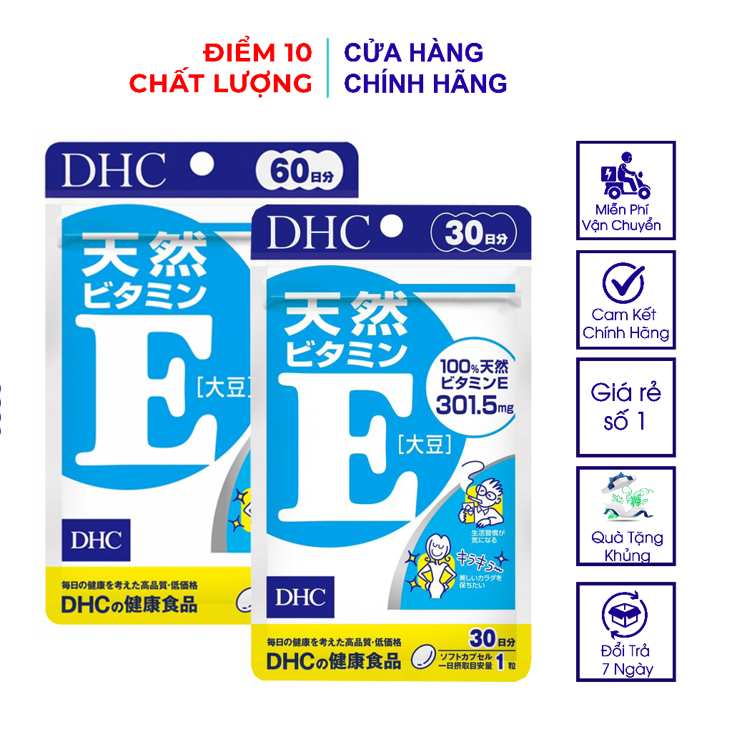 Viên uống DHC bổ sung vitamin E Nhật Bản giúp đẹp da, chống lão hóa