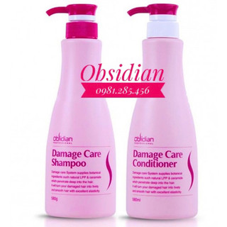 Cặp dầu gội xả tái tạo tóc tổn thương obsidian 580ml