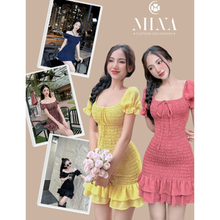 Đầm Body Bèo Tay Ngắn Smoking 3377