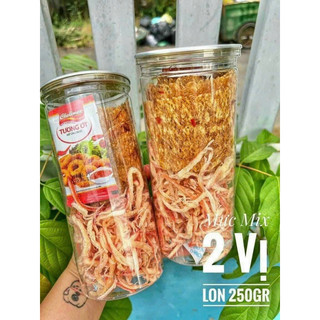 HỦ 250gr 🔥 Mực mix 2 loại ( mực hấp nước dừa + mực cán tẩm vị )