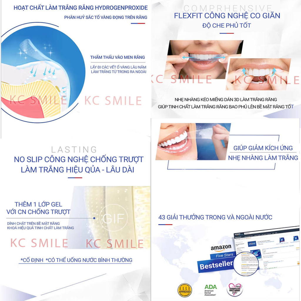 Full Liệu trình 20 ngày  miếng dán trắng răng Crest Professional Effects