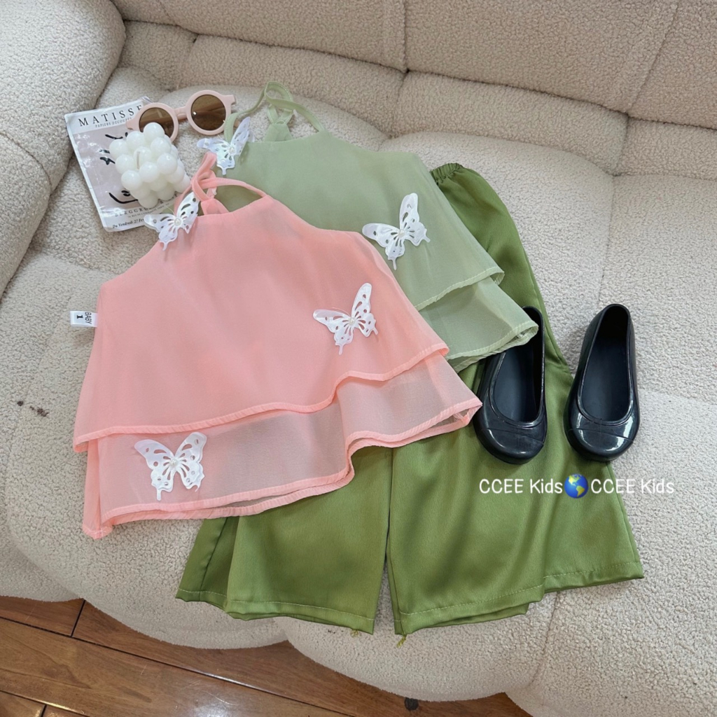 bộ cổ yếm hình cánh bướm cho be gái