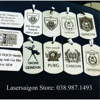 Mặt dây chuyền Dogtag thẻ bài lính kèm dây bi khắc theo yêu cầu - Dây chuyền nam phong cách mạnh mẽ