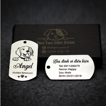 Mặt dây chuyền Dogtag thẻ bài lính kèm dây bi khắc theo yêu cầu - Dây chuyền nam phong cách mạnh mẽ