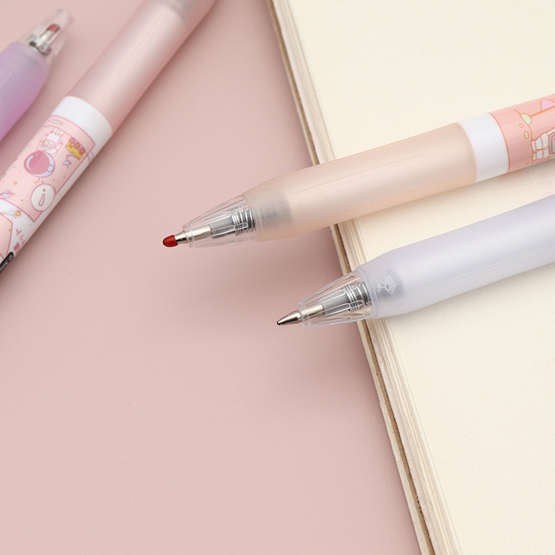 Bút gel phi hành gia dễ thương mực đen ngòi 0.5mm dễ - bút bi gel đen hoạt hình dễ thương có ruột bút thay thế