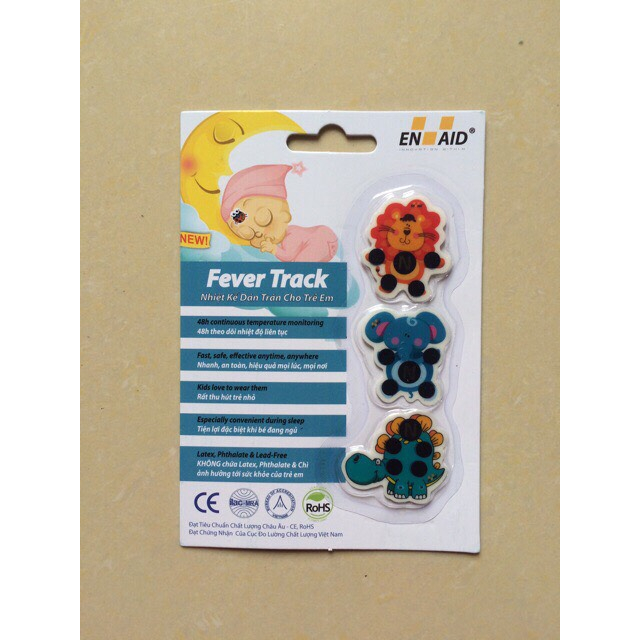 Nhiệt kế dán trán Fevertrack dành cho trẻ em, đo nhiệt độ nhanh cho bé