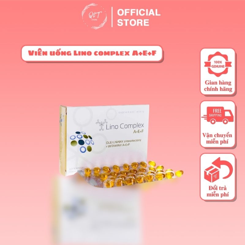 Viên uống đẹp da + chống nắng Lino Complex A+E+F 1 hộp 60 viên