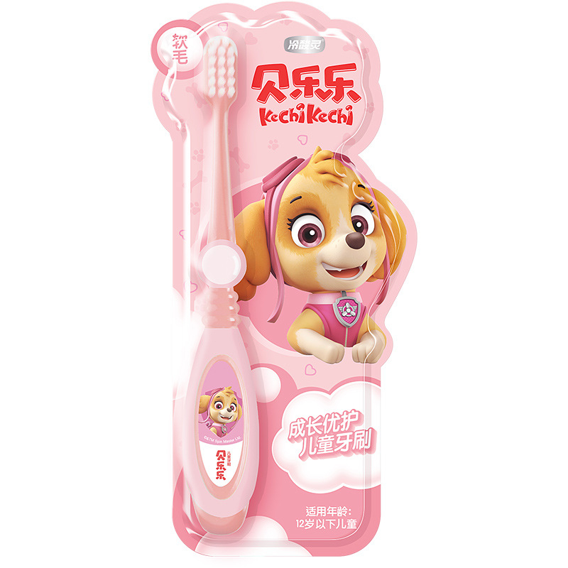 Bàn chải đánh răng cho bé cao cấp sợi tơ siêu mềm mịn, khánh khuẩn bảo vệ nướu hình chú chó cứu hộ dễ thương