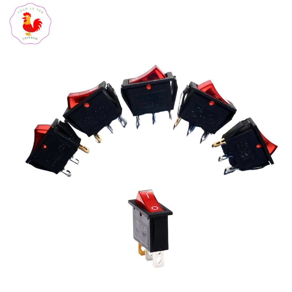 Combo 3 công tắc bập bênh 3 chân 15A 250VAC có led