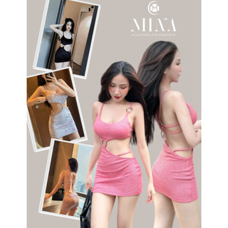 Đầm Body 2 Dây KHoen Hở Eo Sẵn Mút Ngực Sexy 2k 3352