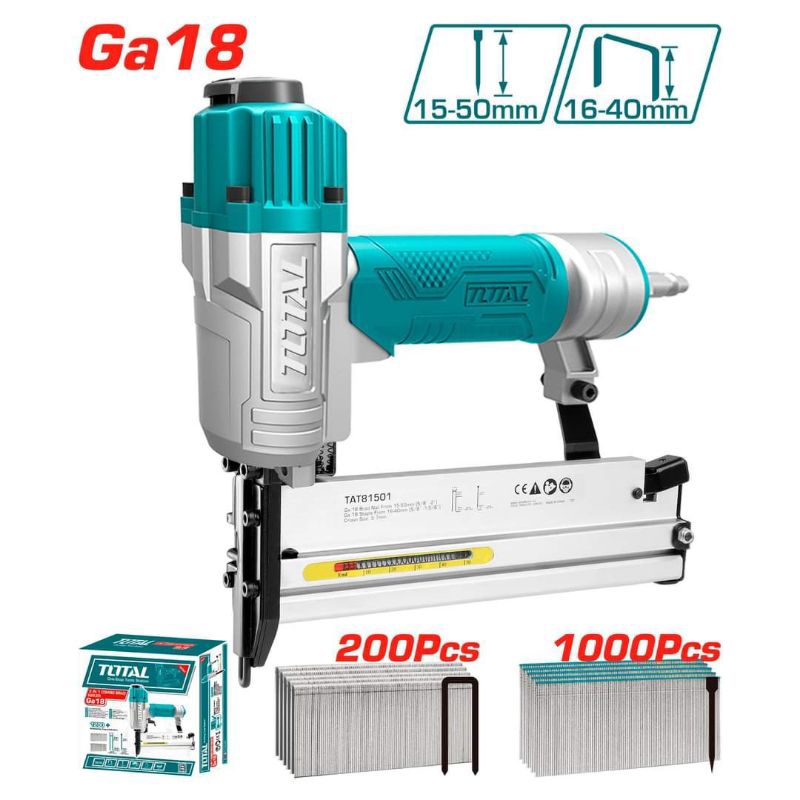 Súng bắn đinh 2 trong 1 (dùng khí của máy nén khí) TOTAL TAT81501