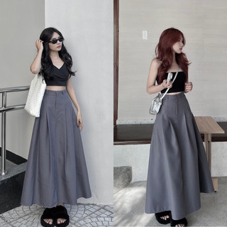 Chân váy dài hạ ly eo , chân váy xếp ly dáng dài ulzzang mã d06 snupi