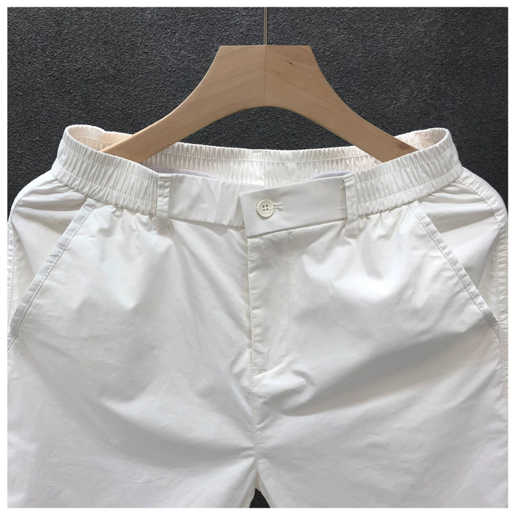 Quần short nam KAKI GIÓ cạp chun pha cúc trẻ trung